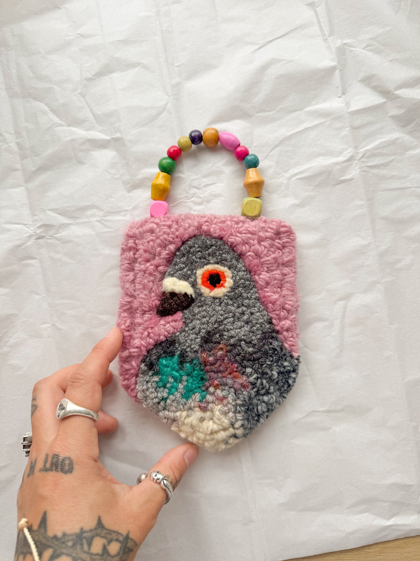 Beaded pidgey (dusty pink)
