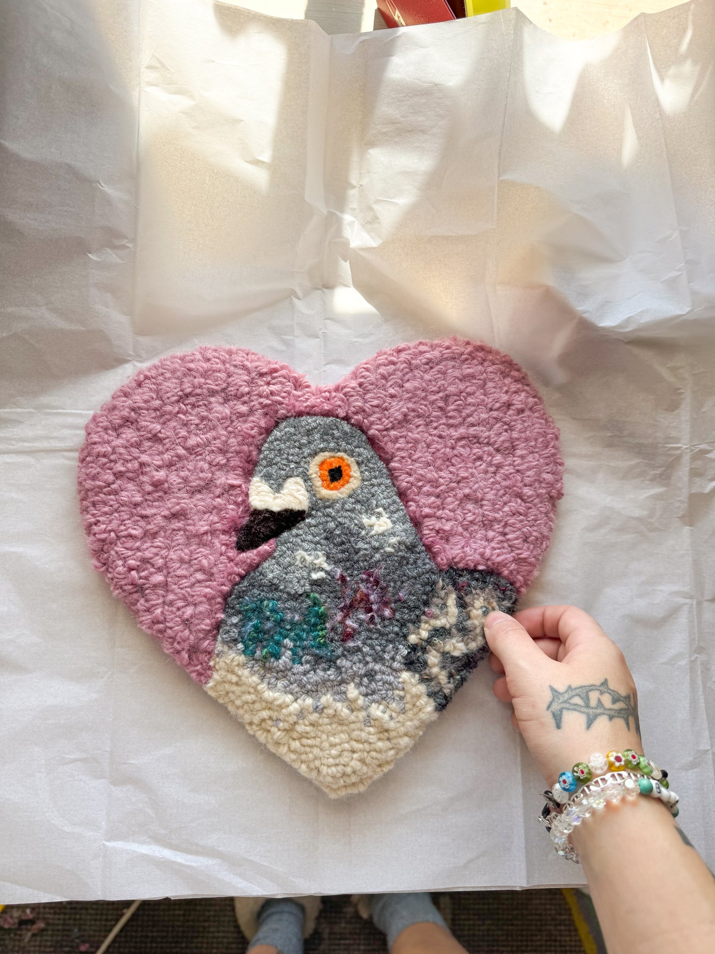 Dusty pink pigeon