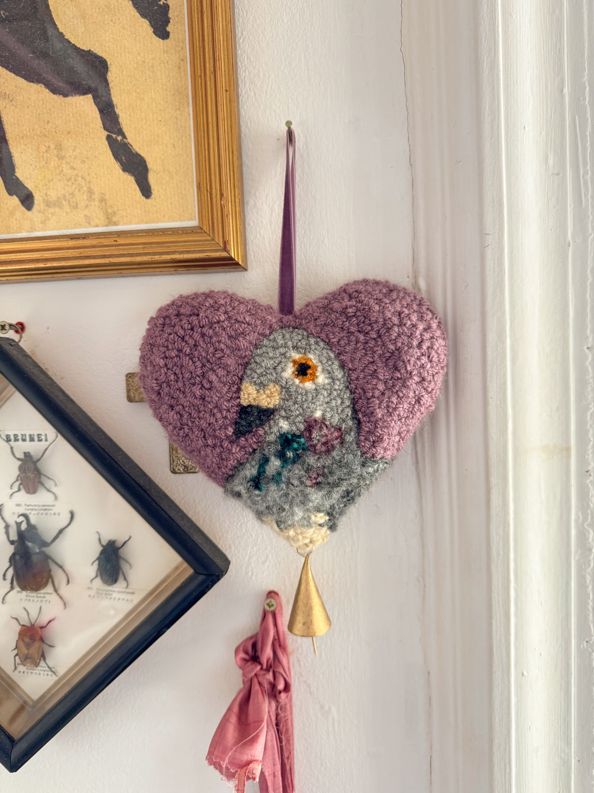 lucky pigeon charm (heather)