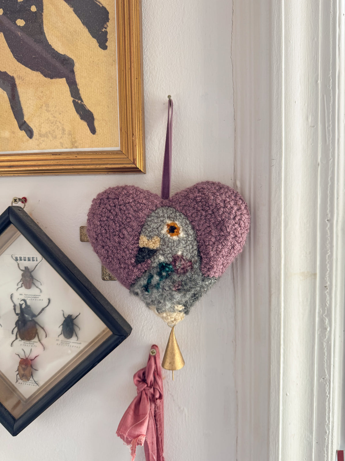 lucky pigeon charm (heather)