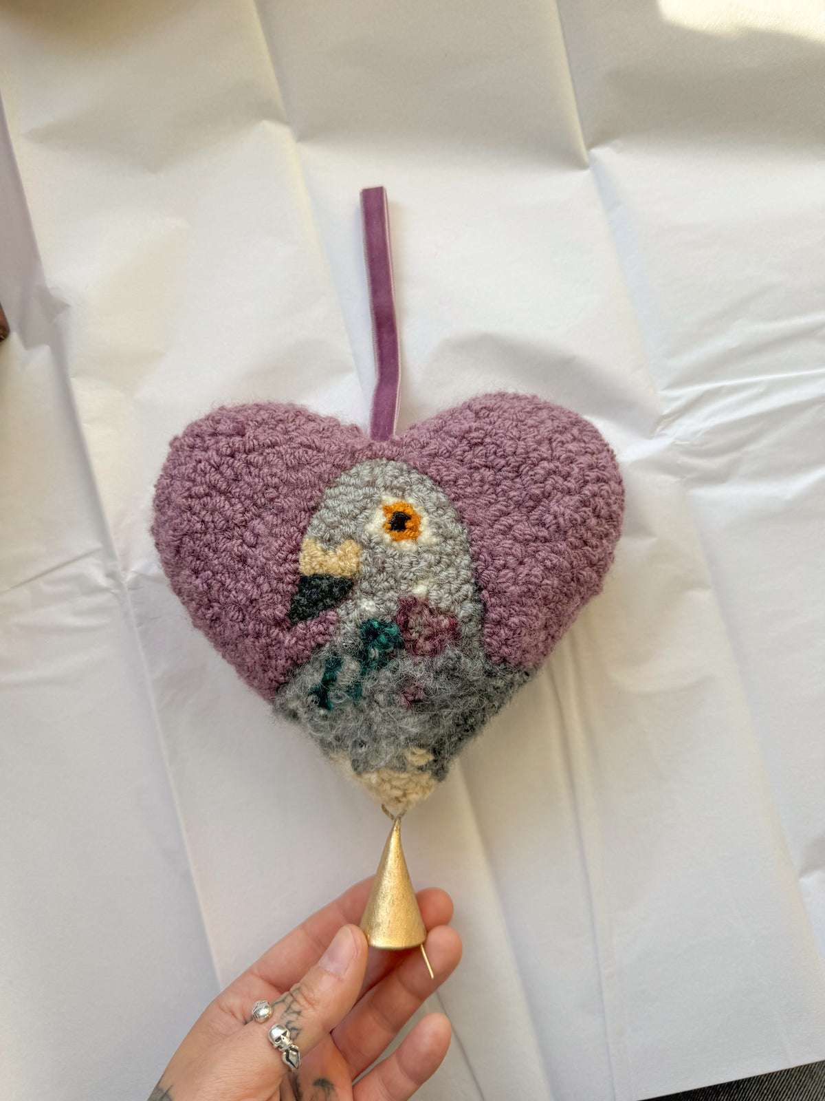 lucky pigeon charm (heather)