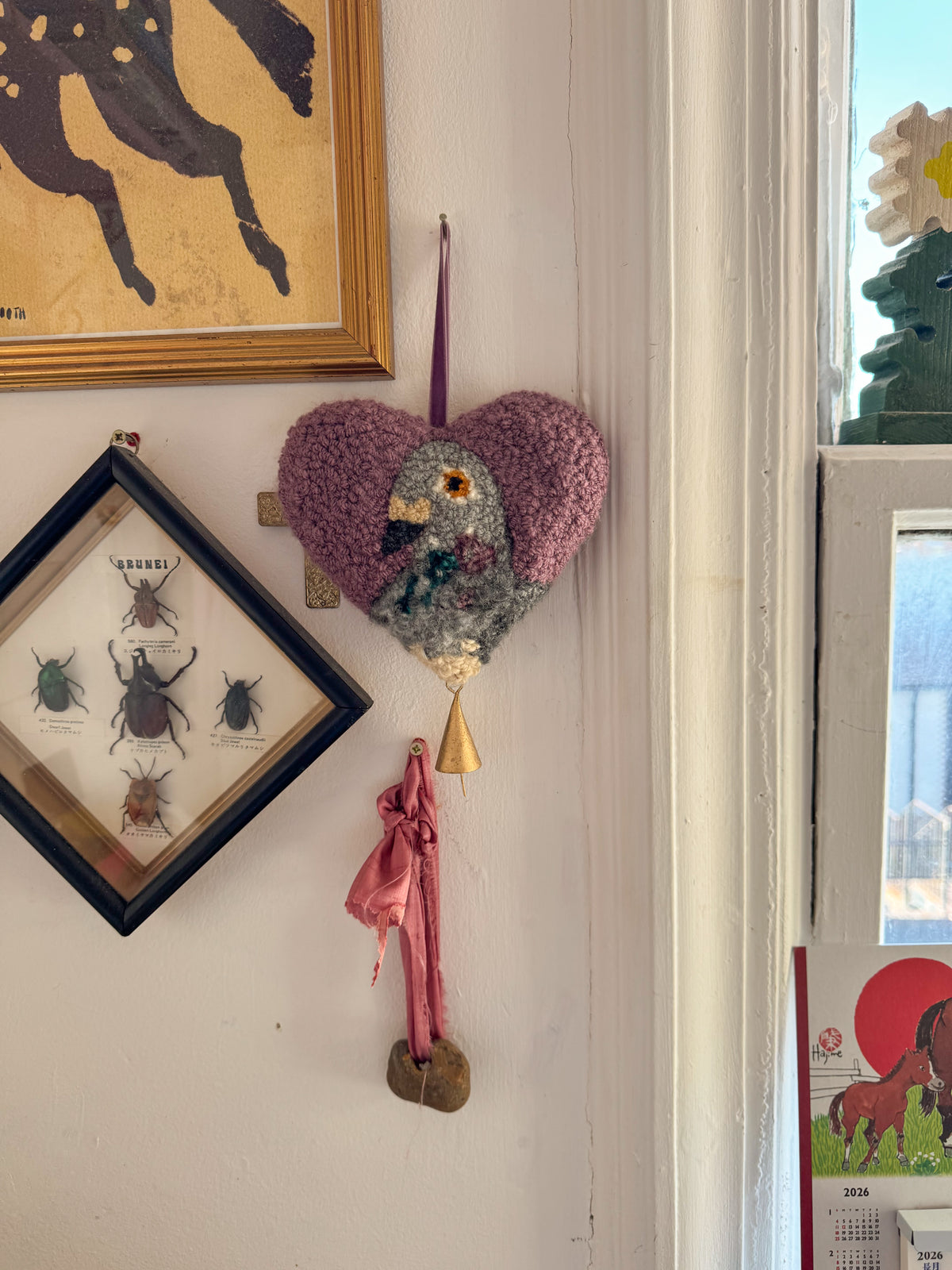 lucky pigeon charm (heather)
