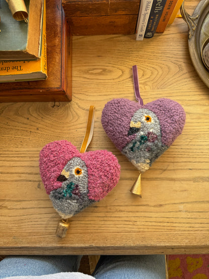lucky pigeon charm (heather)
