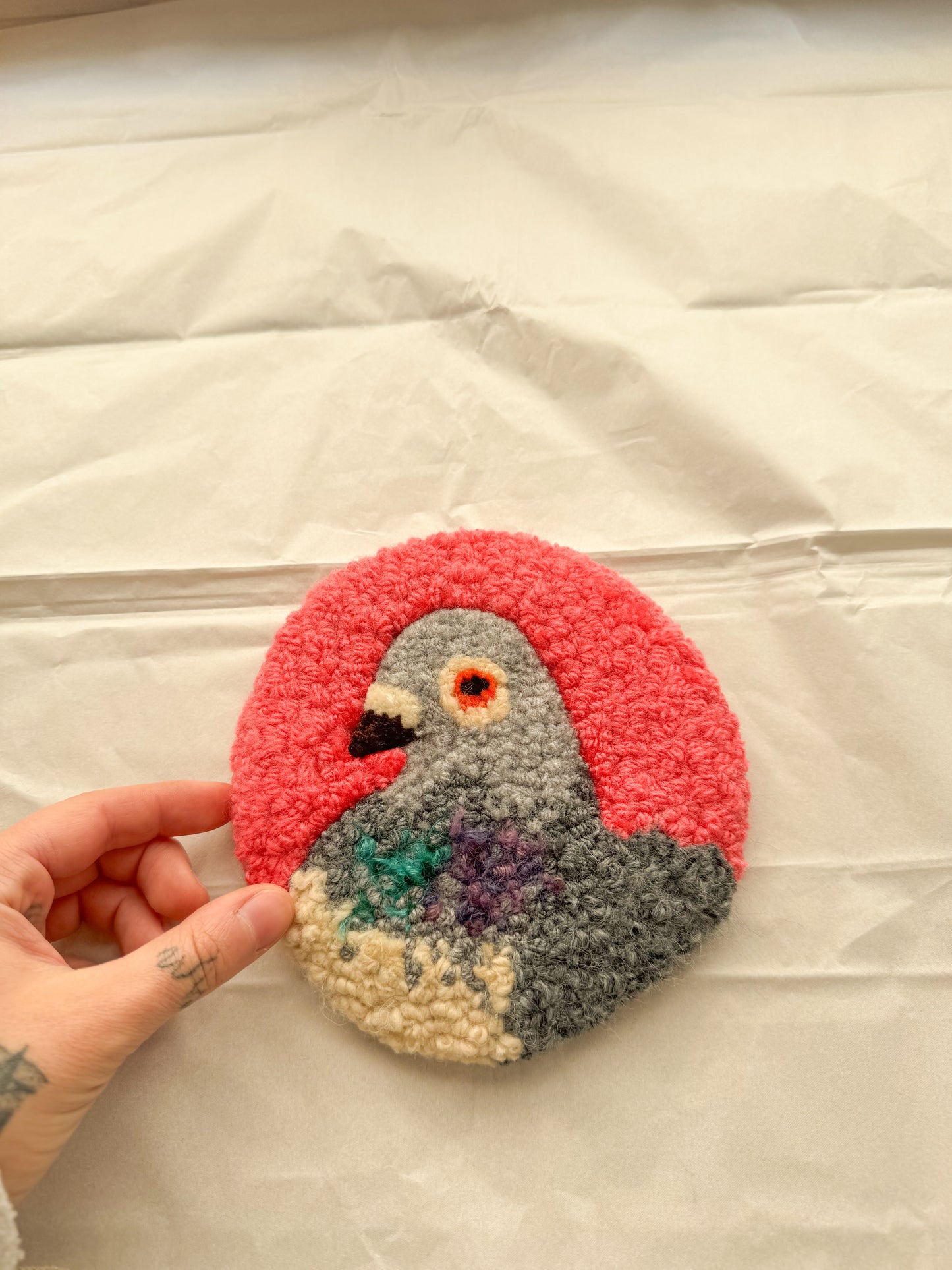 Pigeon portrait (coral)